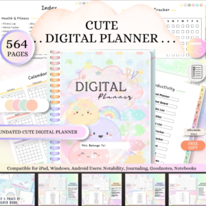 ALL-IN-ONE |Undated Digital Daily Planner 2024|Ipad Goodnotes planner|Notability planner| dated digital planner Are you looking for a stylish and clean monthly Digital planner ? Well you have found what you are looking for. Our digital planner is built to be the perfect GoodNotes or Notability template or can be printed. Hyperlinked daily, weekly and monthly pages for quick and easy navigation. • Undated so you can reuse it as many times as you want! ✨ [UNDATED VERSION] ✨ FILES INCLUDED IN YOUR PURCHASE: 1 x Size Vertical Fully Hyperlinked and Functional Undated Digital Planner! (564 Pages). 1 x A FREE Of 5 Pages Sticker Book Soft Blue and Pink Creative Cute. 1 x Instructions & Guides.