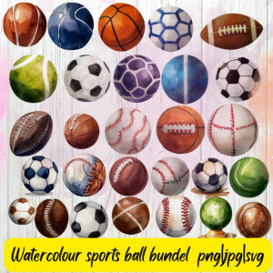 Ultimate| Watercolor Sports Clipart - Watercolor Sports Balls| Footballs - Soccer Ball|png|svg|jpgdigital downloads These file sets can be used for a wide variety of items: t-shirt design, coffee mug design, custom tumblers, custom hats, printables, & more! ✨PLEASE NOTE✨ This is a DIGITAL item for INSTANT DOWNLOAD! No PHYSICAL ITEM will be mailed! This is for use for cutting machines, (Cricut, Silhouette, etc.) Make sure your machine is compatible before purchasing!