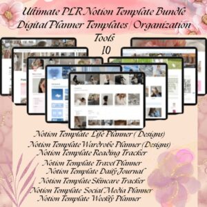 Ultimate 10 Notion Template Bundle | Digital Planner Templates |Project organisation improve your productivity|PLR|Resell rights